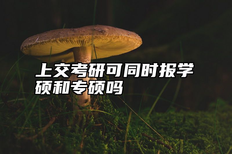 上交考研可同时报学硕和专硕吗