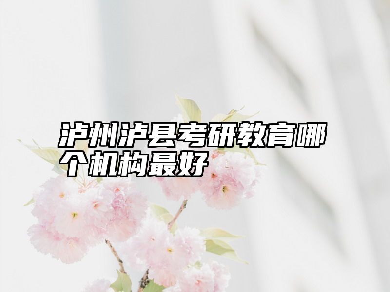 泸州泸县考研教育哪个机构最好