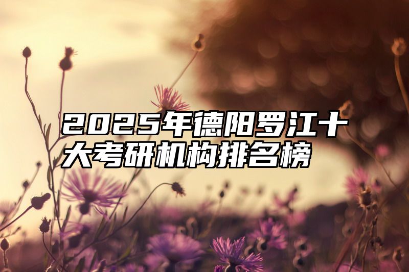2025年德阳罗江十大考研机构排名榜