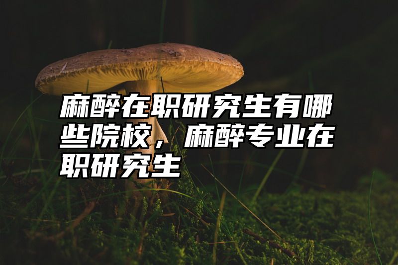 麻醉在职研究生有哪些院校,麻醉专业在职研究生