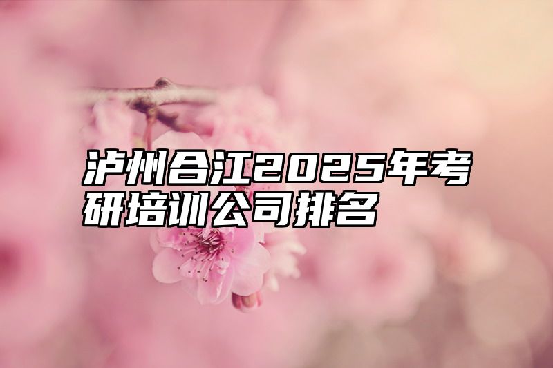 点击查看《泸州合江2025年考研培训公司排名》全文