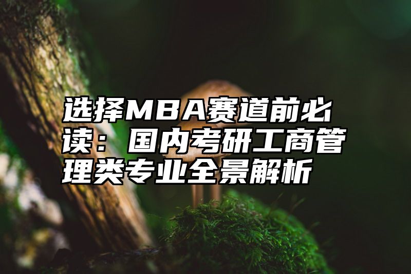 选择MBA赛道前必读:国内考研工商管理类专业全景解析