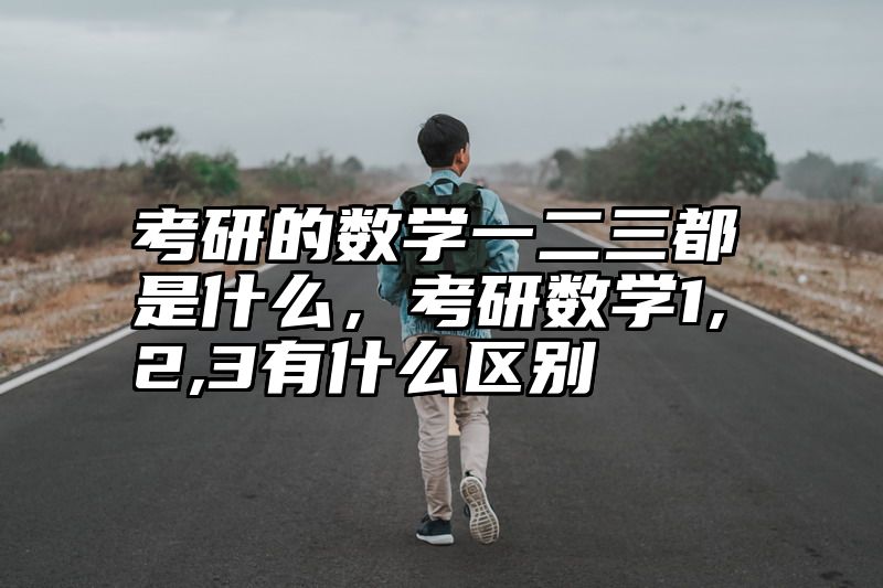 考研的数学一二三都是什么,考研数学1,2,3有什么区别