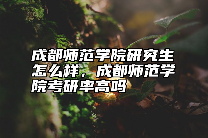 点击查看《成都师范学院研究生怎么样，成都师范学院考研率高吗》全文
