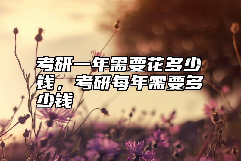 考研一年需要花多少钱,考研每年需要多少钱