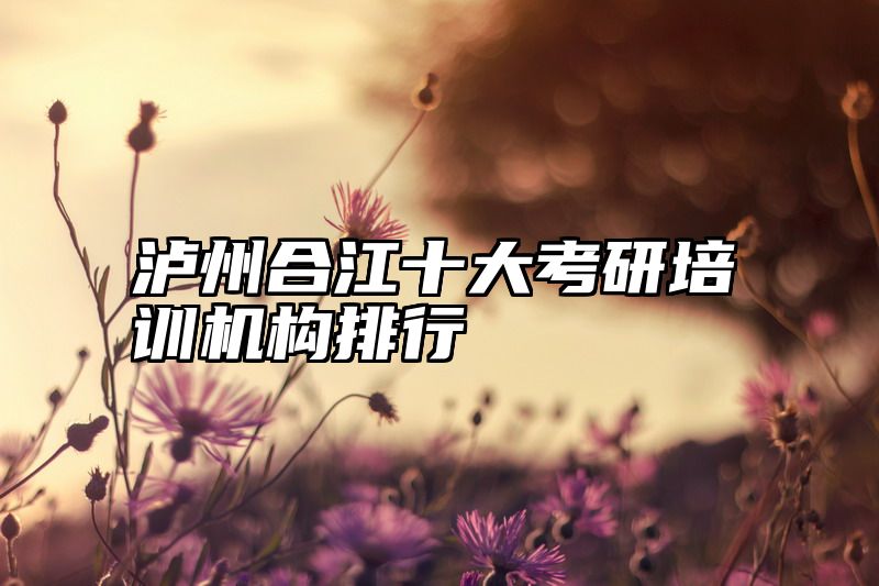 泸州合江十大考研培训机构排行