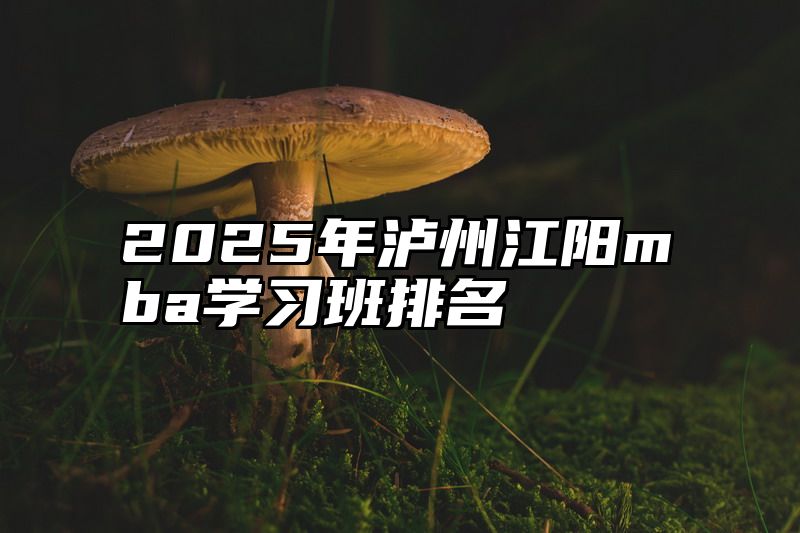 2025年泸州江阳mba学习班排名