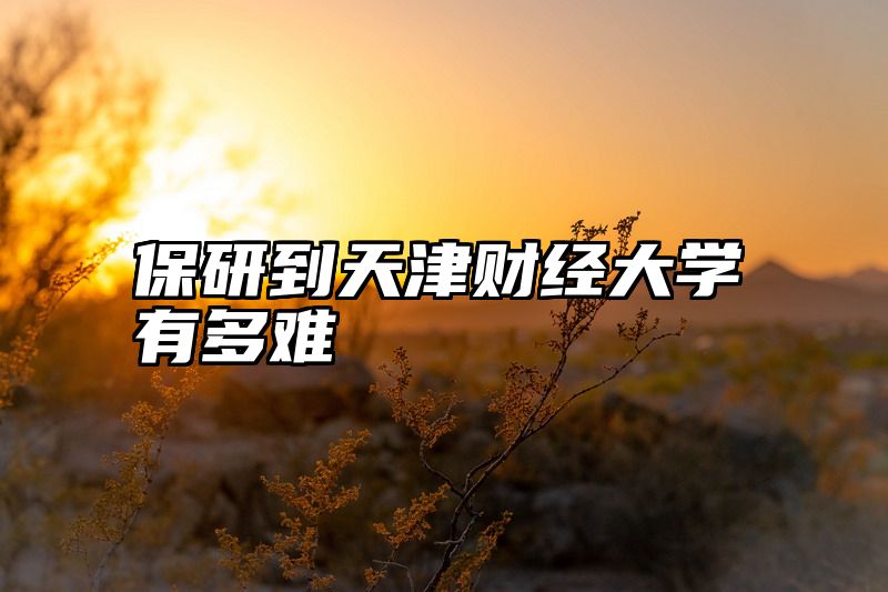 保研到天津财经大学有多难