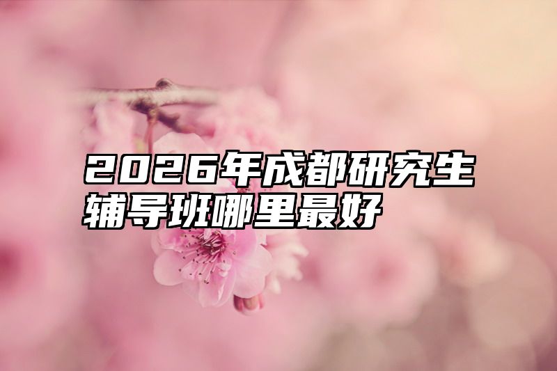 2026年成都研究生辅导班哪里最好