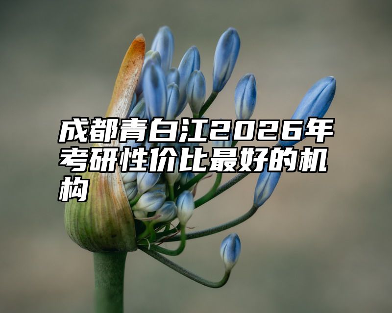 点击查看《成都青白江2026年考研性价比最好的机构》全文