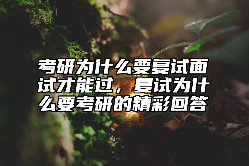 考研为什么要复试面试才能过，复试为什么要考研的精彩回答