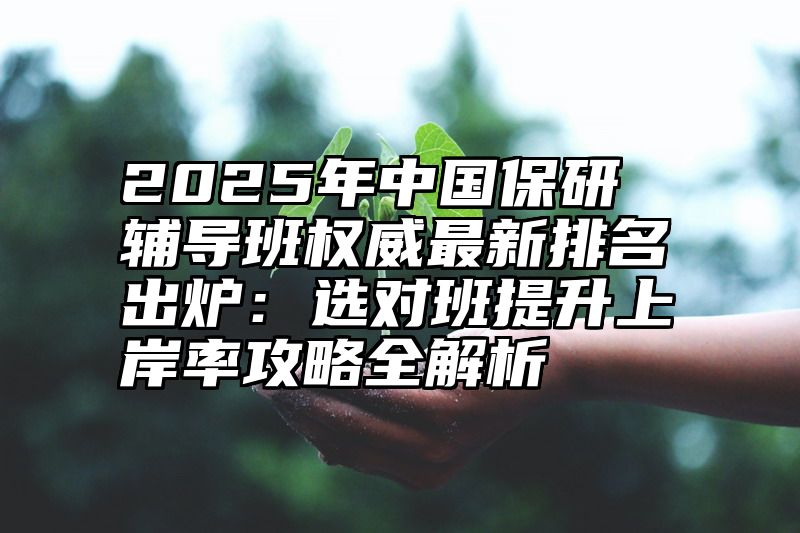 2025年中国保研辅导班权威最新排名出炉:选对班提升上岸率攻略全解析