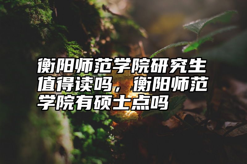衡阳师范学院研究生值得读吗,衡阳师范学院有硕士点吗