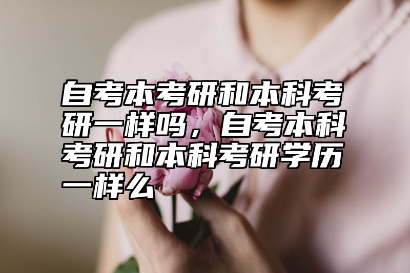 自考本考研和本科考研一样吗,自考本科考研和本科考研学历一样么
