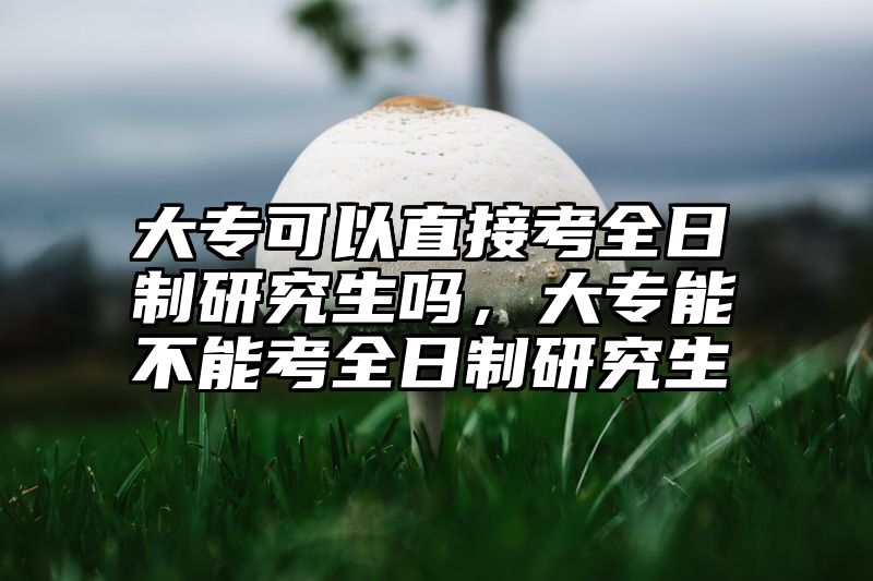 大专可以直接考全日制研究生吗，大专能不能考全日制研究生