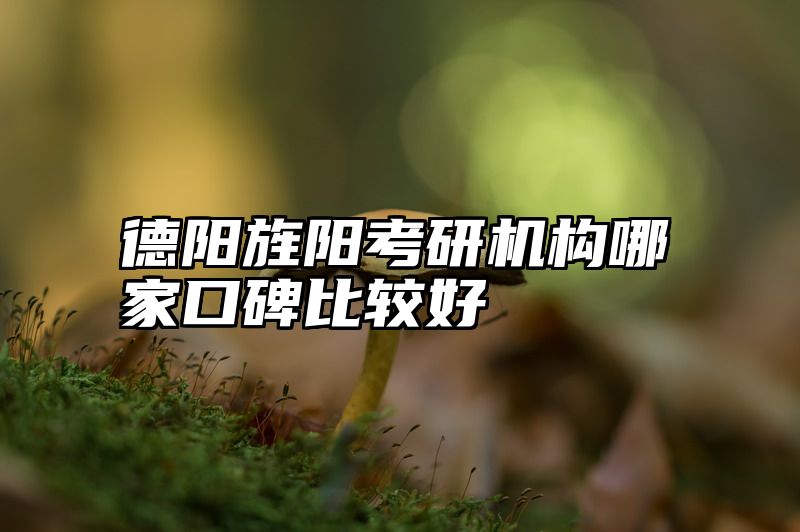 德阳旌阳考研机构哪家口碑比较好