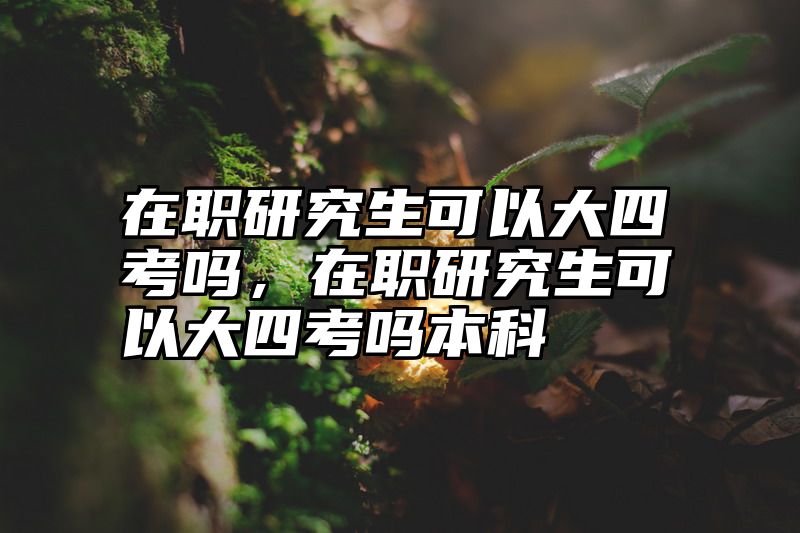 在职研究生可以大四考吗，在职研究生可以大四考吗本科