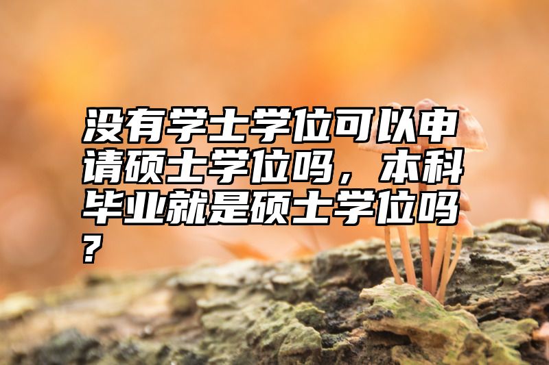 没有学士学位可以申请硕士学位吗,本科毕业就是硕士学位吗?