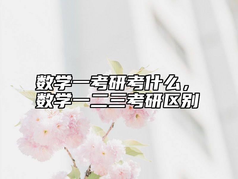 数学一考研考什么,数学一二三考研区别