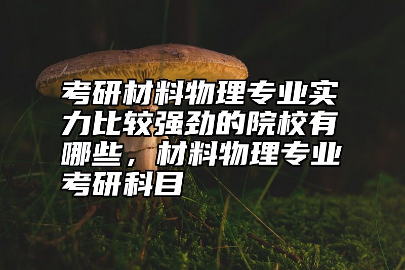 点击查看《考研材料物理专业实力比较强劲的院校有哪些，材料物理专业考研科目》全文