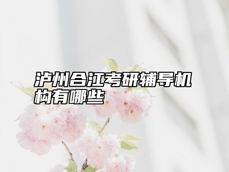 泸州合江考研辅导机构有哪些