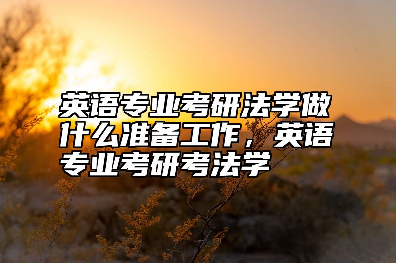 英语专业考研法学做什么准备工作，英语专业考研考法学