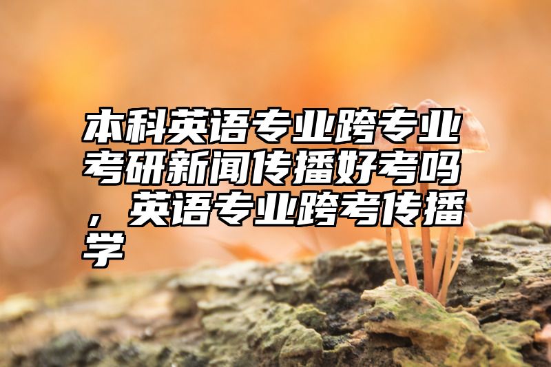 本科英语专业跨专业考研新闻传播好考吗,英语专业跨考传播学