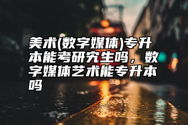 美术(数字媒体)专升本能考研宄生吗,数字媒体艺术能专升本吗