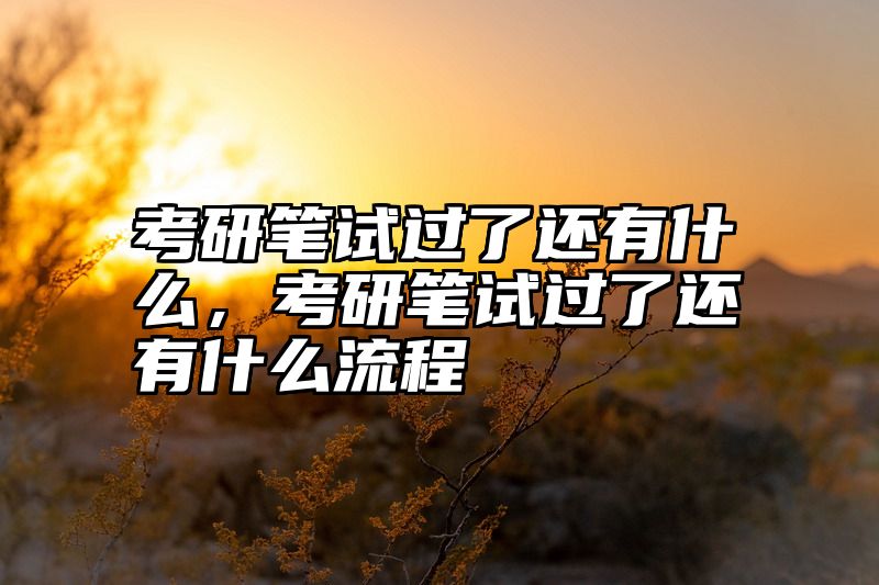 考研笔试过了还有什么，考研笔试过了还有什么流程